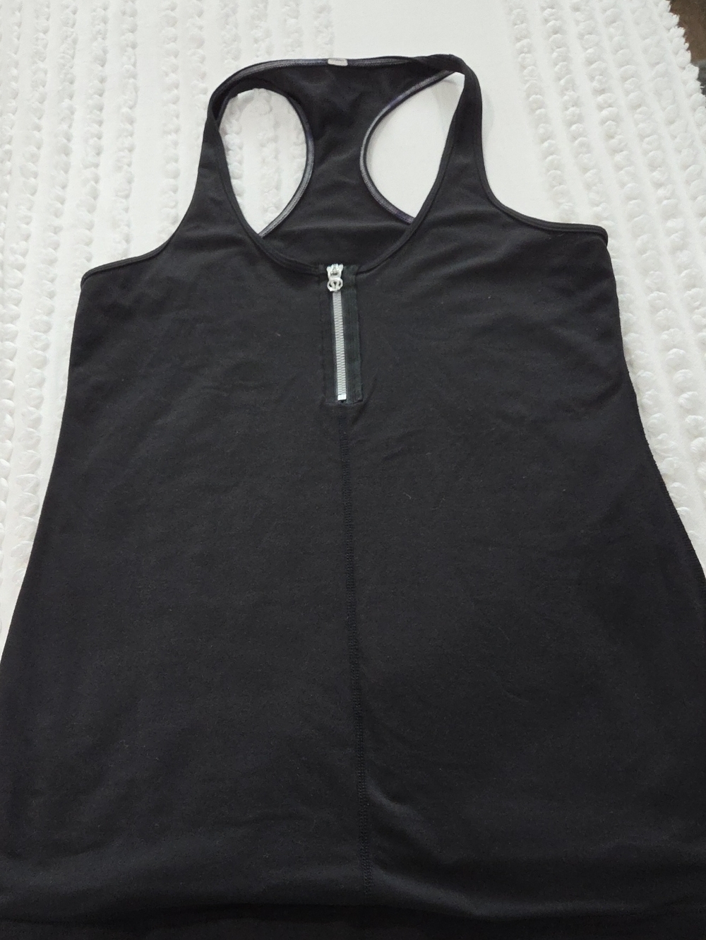 Lululemon Black Racerback Tank Top with Front Zip Size Medium